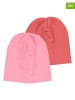 Czapki beanie (2 szt.) w kolorze różowym
