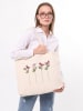 Shopper bag w kolorze kremowym - 47 x 36 x 8 cm