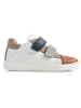 Leren sneakers wit/bruin