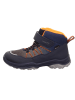Leren boots "Jupiter" donkerblauw/oranje