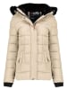 Doorgestikte jas beige