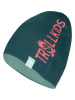 Dwustronna czapka beanie "Troll" w kolorze turkusowym