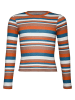 Longsleeve in Orange/ Blau/ Weiß