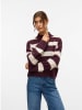 Sweter w kolorze bordowo-kremowym