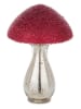 Figurka dekoracyjna "Mushroom" w kolorze srebrno-czerwonym - wys. 19 cm