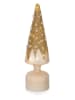 Dekoracyjna lampa LED "Karyn" w kolorze złoto-kremowym - wys. 30 cm