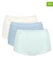 Pełne figi high waist (3 pary) "Basic+" w kolorze błękitno-kremowym