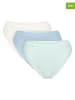 Figi high waist (3 pary) "Basic+" w kolorze kremowo-błękitnym