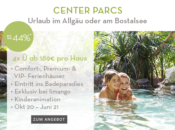 Center Parcs. Urlaub im Allgäu oder Bostalsee