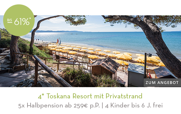 4* Toskana Resort mit Privatstrand