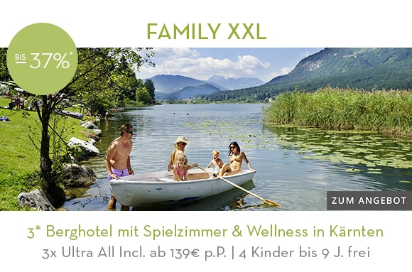 02_3* Berghotel mit Spielzimmer & Wellness in Kaernten. Hier klicken!