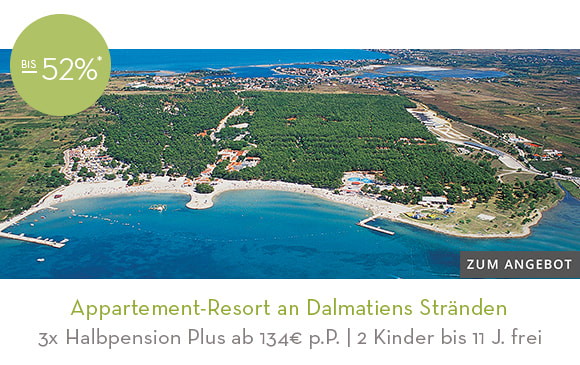 12_Appartement-Resort an Dalmatiens Stränden. Hier klicken!