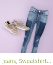 Jeans, Sweatshirts & Sneakers